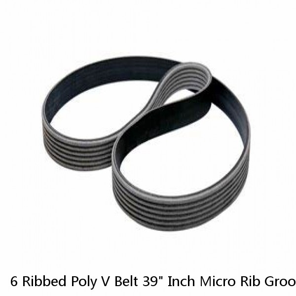 6 Ribbed Poly V Belt 39" Inch Micro Rib Groove Flat Belt Metric 390J6 390 J 6 #1 image
